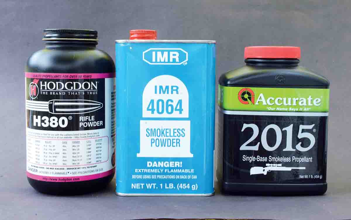 Hodgdon H-380, IMR-4064 and Accurate 2015 were among the powders Layne used to handload the .225 Winchester.